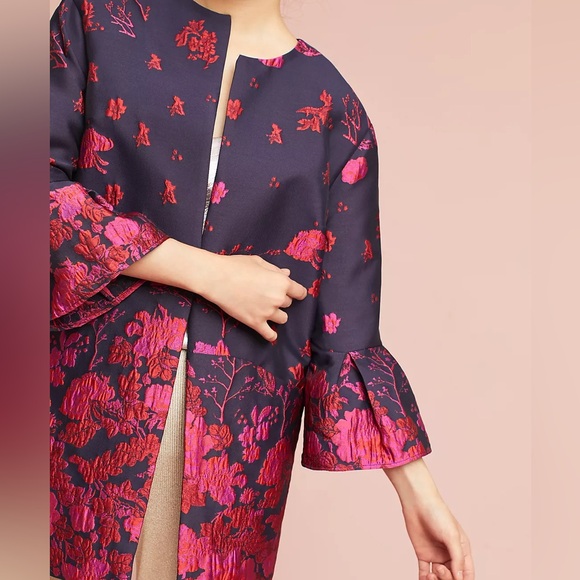 NWT Anthropologie Floral Flutter-Sleeve Coat - Picture 3 of 16